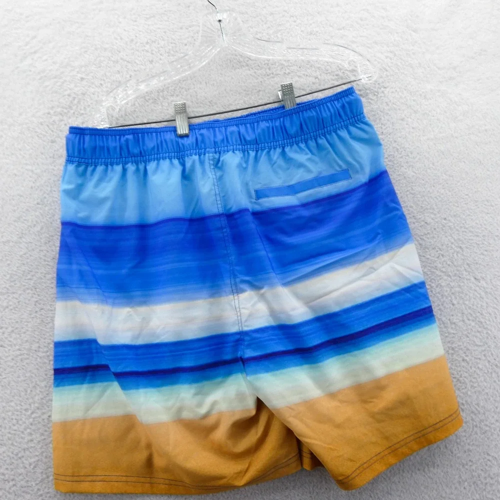 G-III Swim Shorts Mens Large Atlanta Hawks NBA‎ Blue Orange Striped Lined Trunks